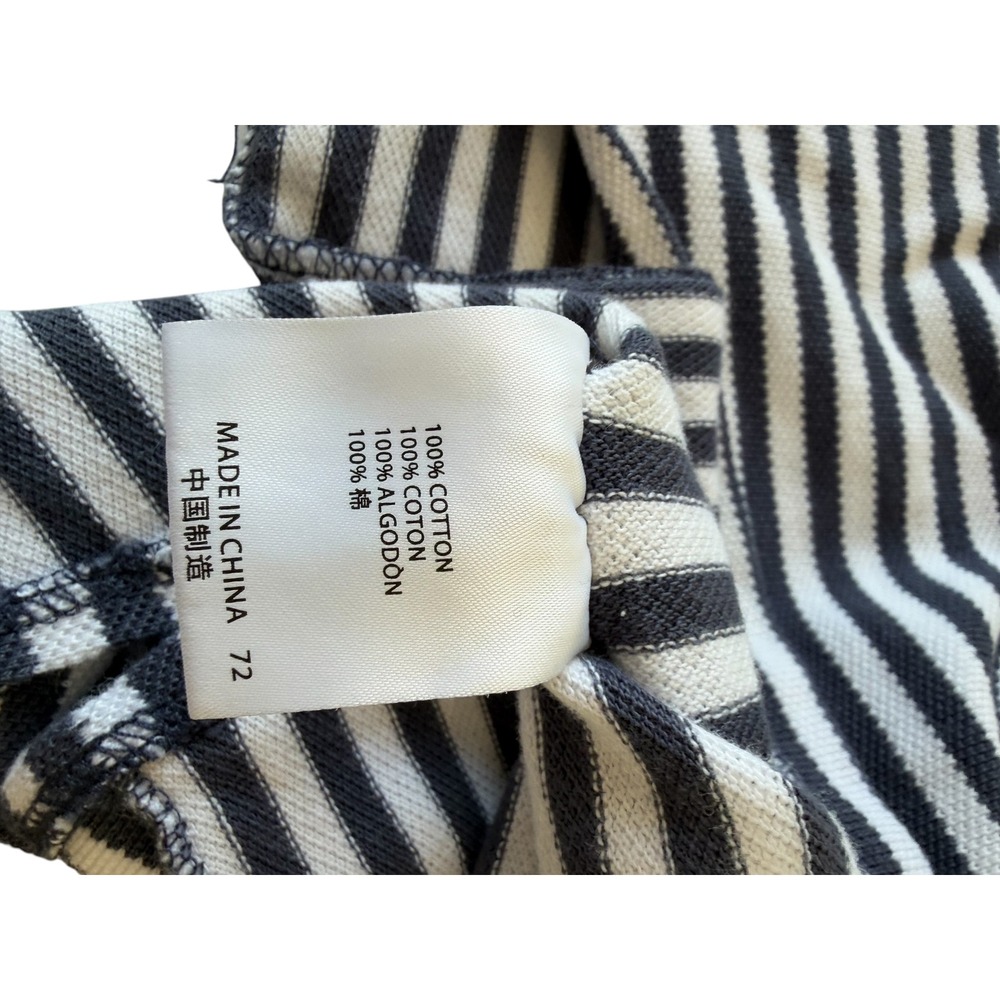 Brandy Melville Womens Navy Blue‎ Striped Polo Shirt One Size Preppy Cotton Top - Picture 8 of 8